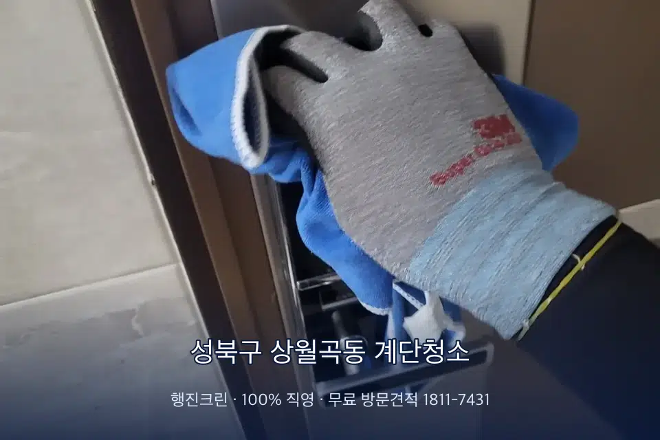 성북구 상월곡동 계단청소 계단실 창문 안쪽 유리 닦기